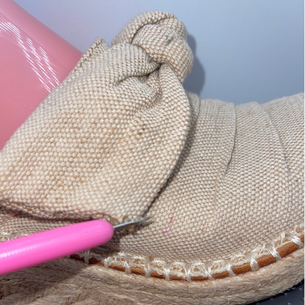 Sugar Hundreds Wedge Sandals‎ Womens 7.5 Tan Good Espadrille Bow Knot Mules - Picture 8 of 8